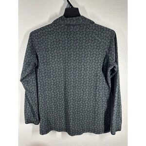 Columbia Women's Gray Geometric Print Fleece 1/4 Zip Pullover Top Size L